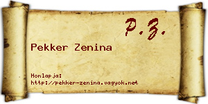 Pekker Zenina névjegykártya